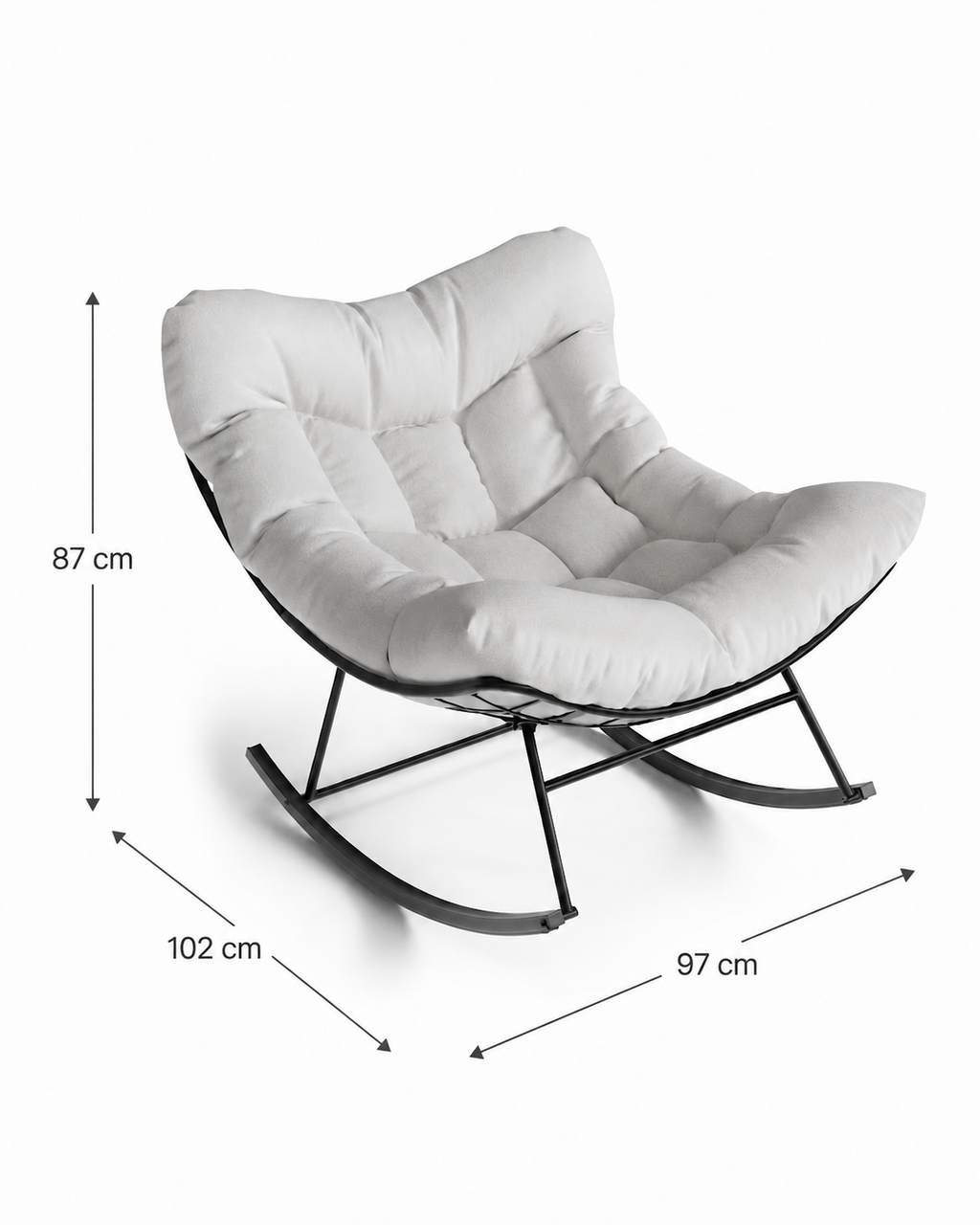 Rocking Chair en acier avec coussin rembourré | EPANE