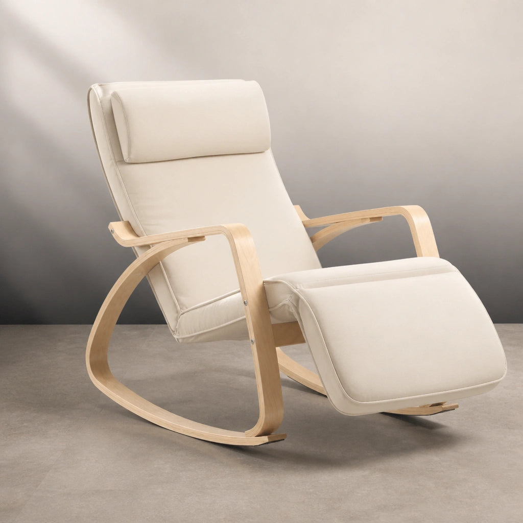 Rocking Chair en bouleau avec repose-jambes | AXLO