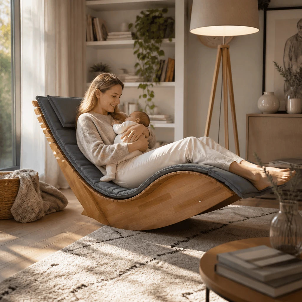 Rocking Chair en bois d’acacia à assise allongée | BEA