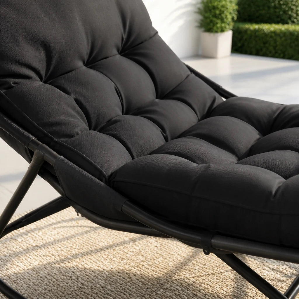 Rocking Chair en métal avec repose-pieds | POSA