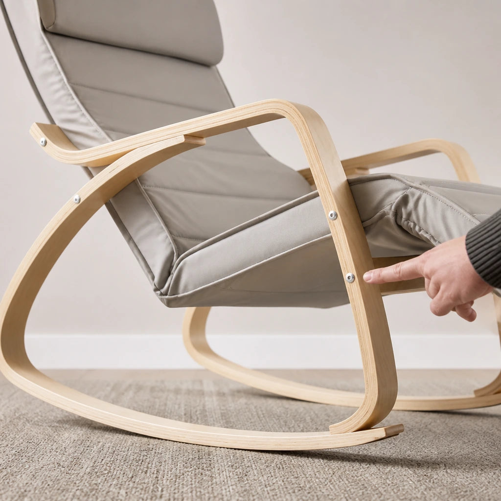 Rocking Chair en bouleau avec repose-jambes | AXLO