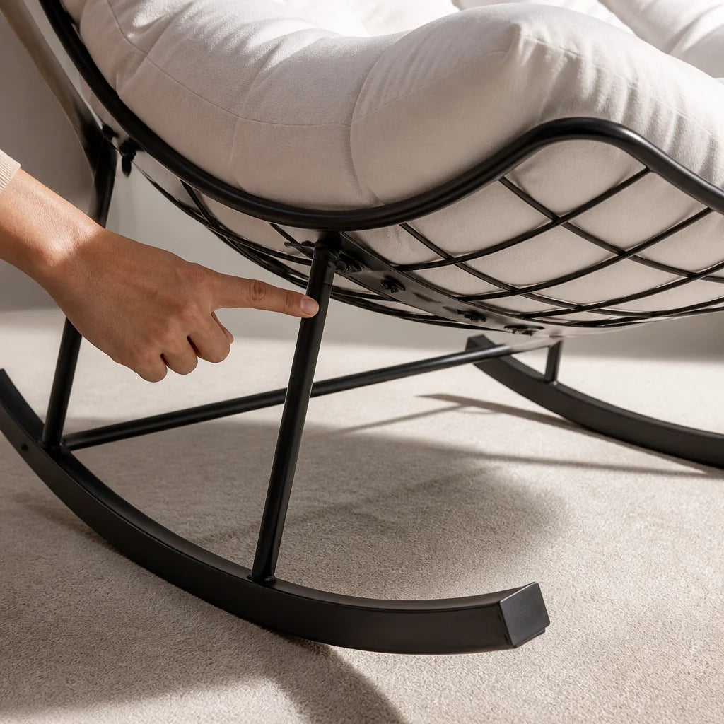 Rocking Chair en acier avec coussin rembourré | EPANE