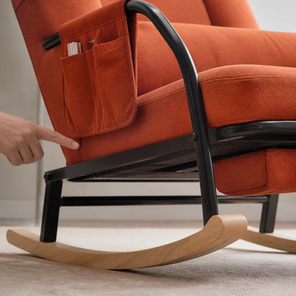 Rocking Chair en velours côtelé avec repose-pieds | TORO