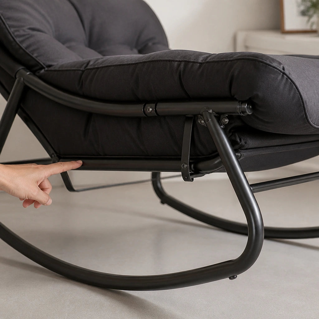 Rocking Chair en métal avec repose-pieds | POSA
